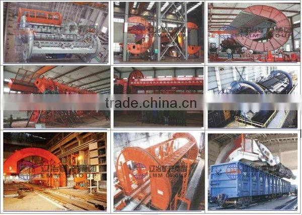 "C" type single rotary railcar dumper with side arm charger for iron ore