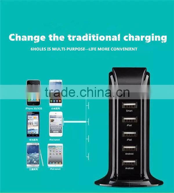 Hot Selling Outdoor 6 Ports USB Wall Charger Socket With High Quality