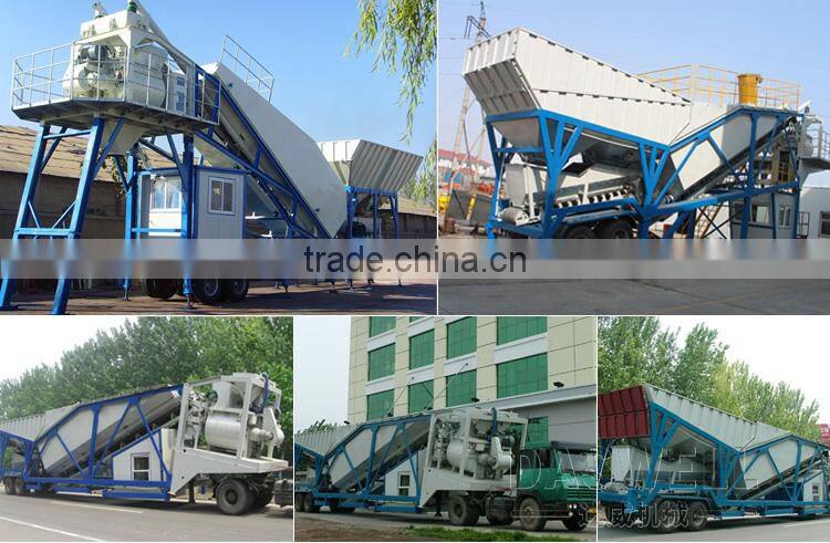 China low price ready mobile concrete batching and mixing plant price