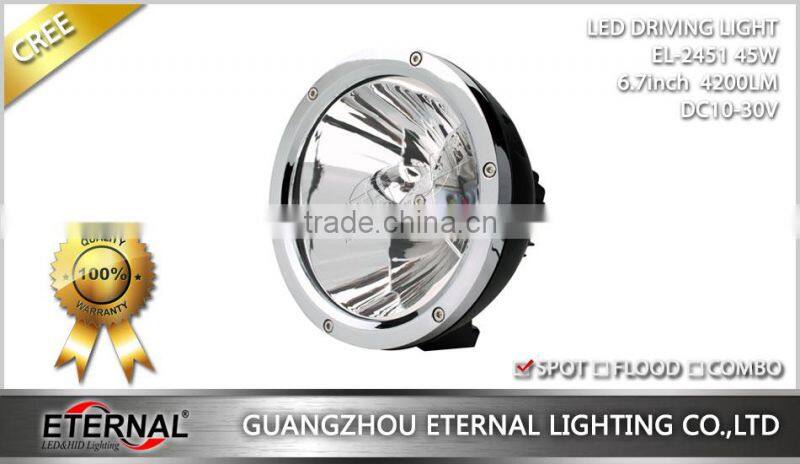 45W 6.7" Vision Cannon Jeep SUV offroad black red chrome narrow LED spot driving Light