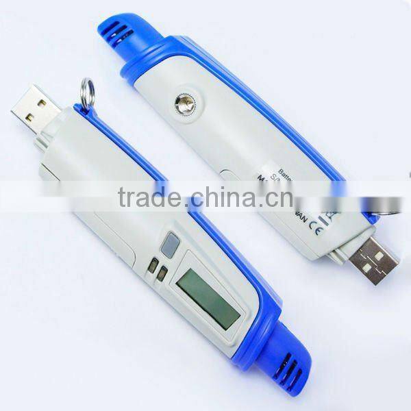 Digital USB Wall mount Temperature Humidity Data logger with LCD display 16K memory Made in Taiwan