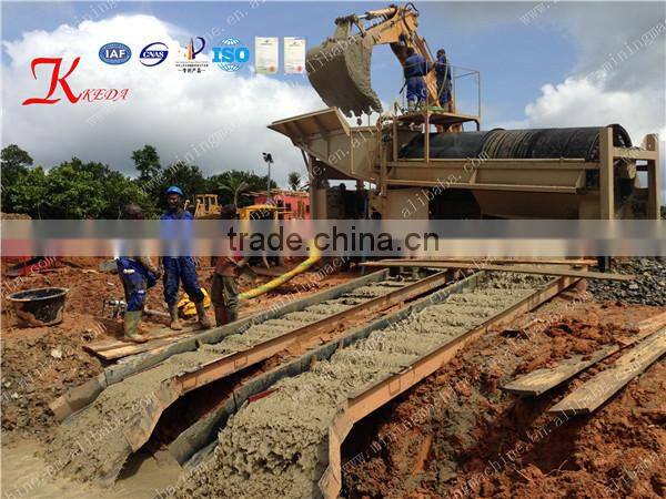 diesel engine Mobile gold trommel mining machine for small miner