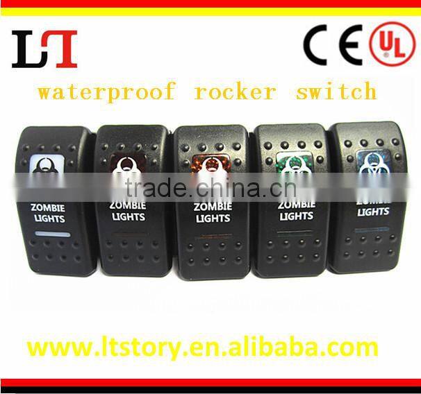 waterproof rocker switch with neon light for car/motorcycle