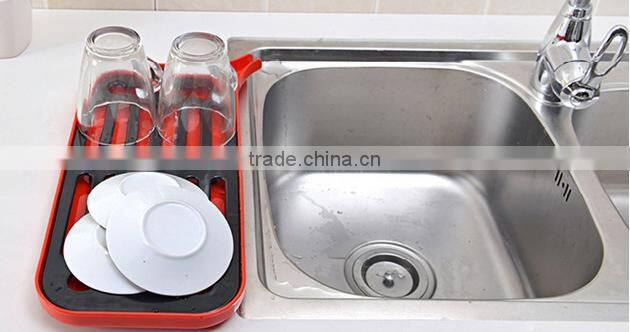 Kitchen Usage Bilayer Plastic Dish Rack For Dish Drying