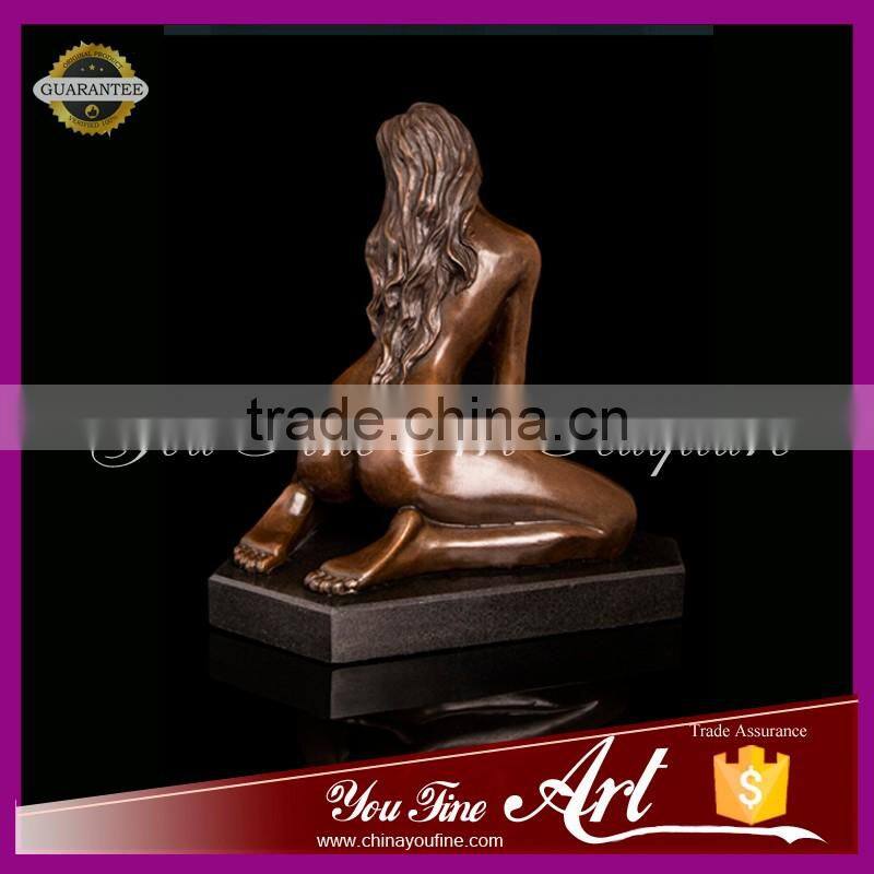 metal erotic female statues in bronze