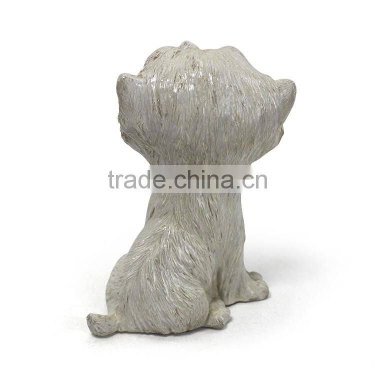 Lovely resin white dog statue