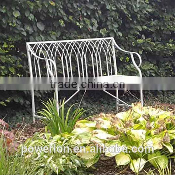 Gothic Arch Bench Cream with a Powder Coated Rust Effect