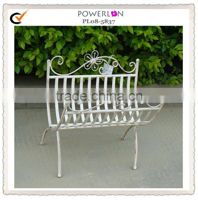Antique White Foldable Metal Book Disply Rack PL08-6430