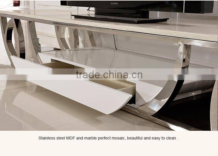 E380 Xingqing Living Room Furniture Marble Showcase Designs Mart Dubai TV Stand
