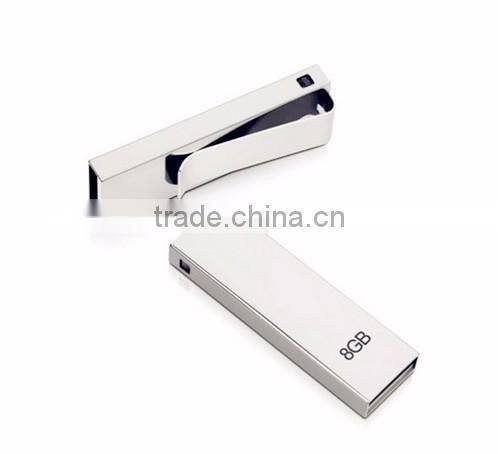 High Quality stainless steel metal clip USB flash drive, mini book clip USB stick