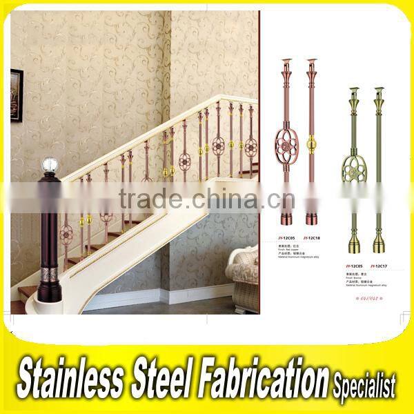 Engraved Decorative Integral Aluminum Stair Baluster