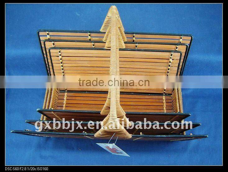 Bamboo woven hanging storage holder