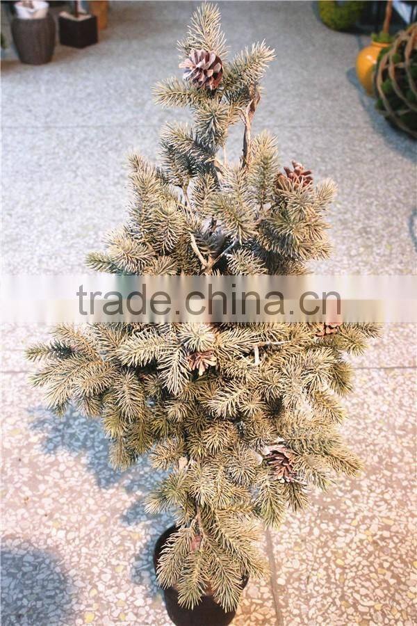 60cm Artificial all white Christmas ornamental small fake pine tree with snow effect