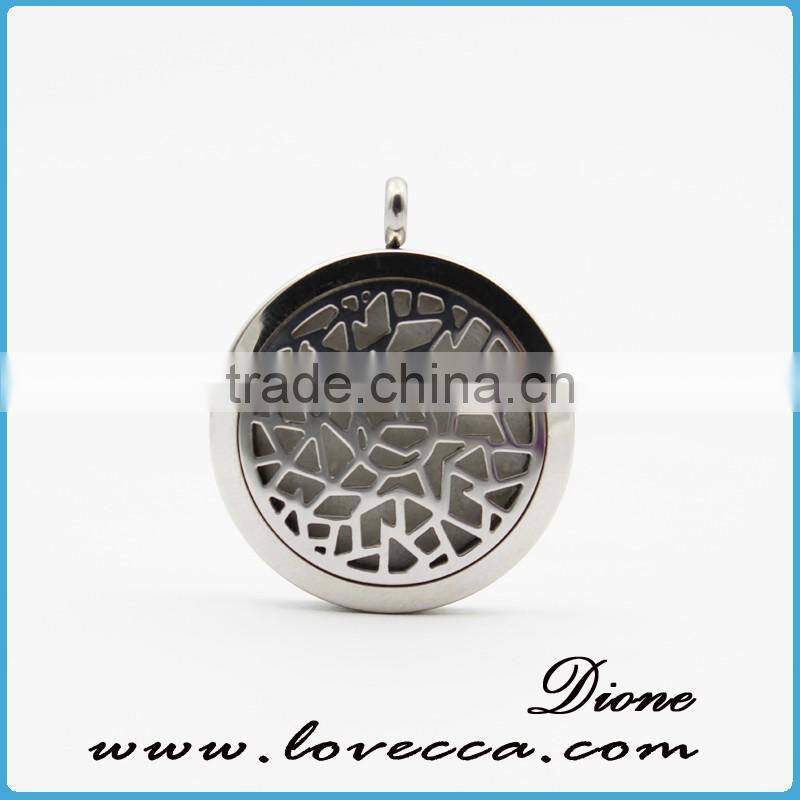 20mm/25mm/30mm round high quality locket pendant stainless steel diffuser necklace