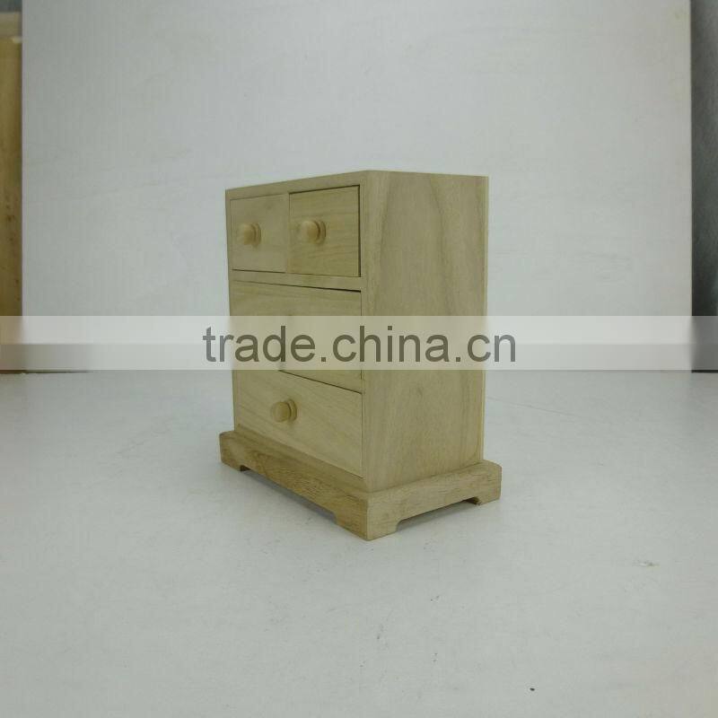 mini furniture 4 draw factory manufacture wooden makeup storage box,storage cabinet