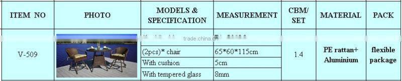 leisure resin rattan wicker bar furniture