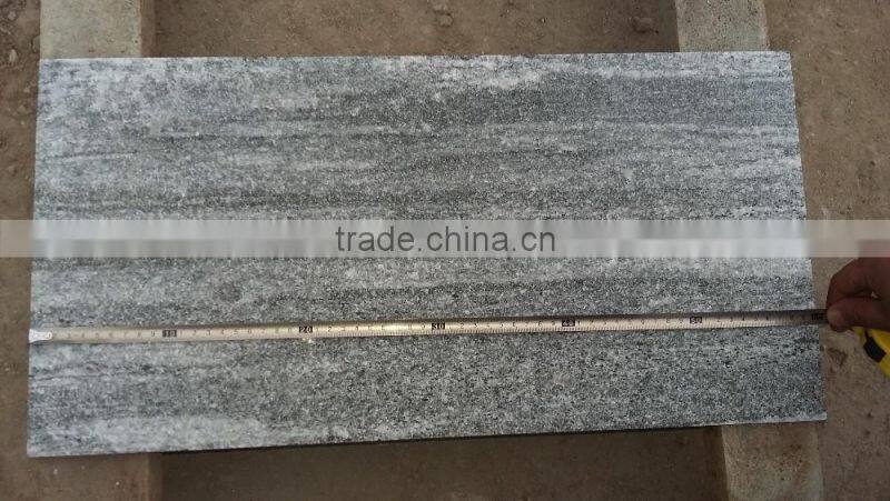 Vein Design Black Granite Flamed Tiles