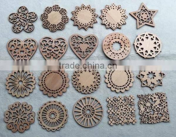 Best selling product cheap modern geometric pattern wood plate cup mat wooden coaster set for sale housewarming gifts home decor