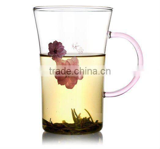 glass tea cup with handle