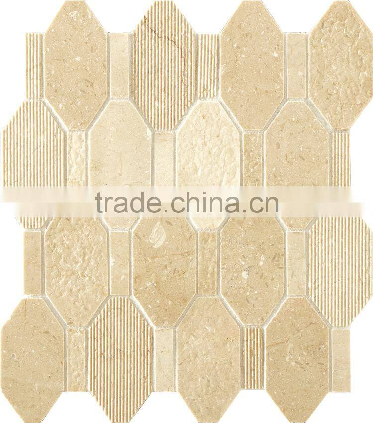 MM-CV326 Premium livingroom decoration natural stone long octagon marble mosaics