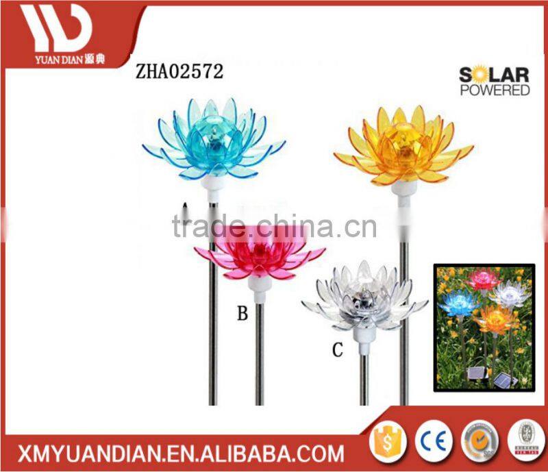 Solar Powered Iron Garden Flower Stake Rotating Solar Garden Lights