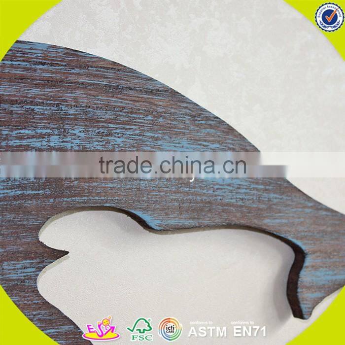 2017 New design home decorations wooden wall hanging top fashion whale shape wooden wall hanging W09D016