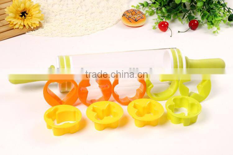 Plastic pastry bread hand rolling pin used dough roller kitchen mixing tools