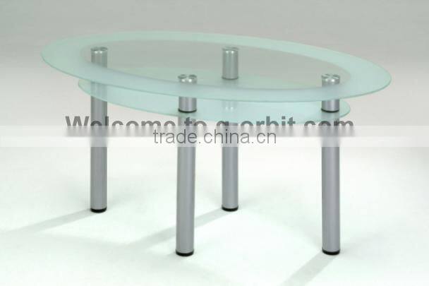 Modern Tempered Glass Coffee Stainless Steel Round Glass Dining Table
