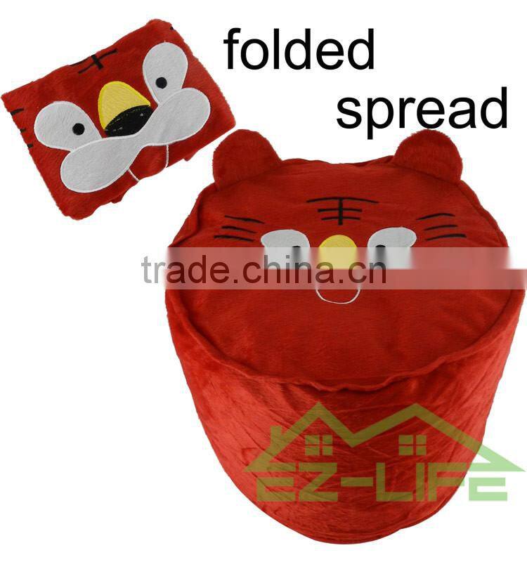 2017 best wholesale nice cartoon tiger folding round inflatable sofa ottoman