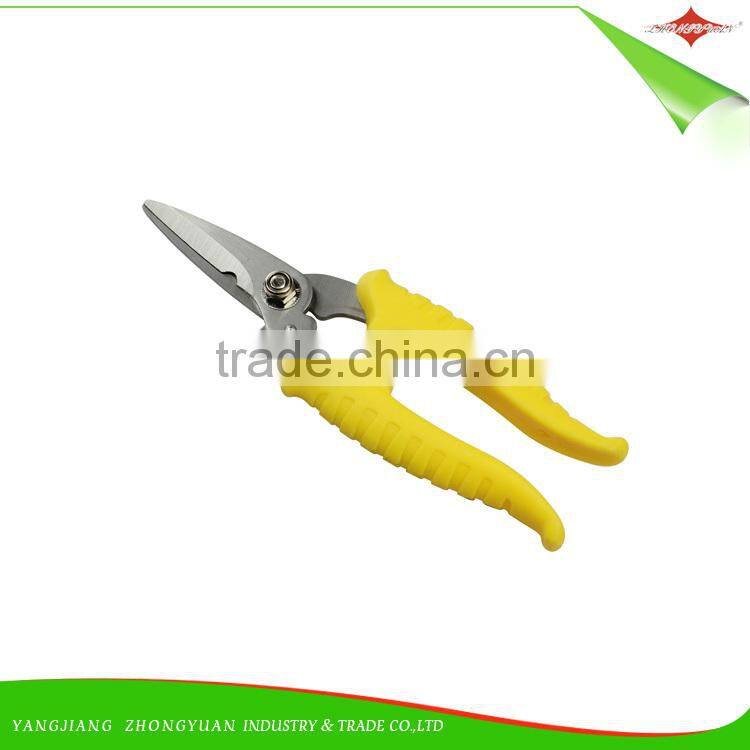 High Quality 7 Inches Stainless Steel Garden Scissors/Pruner with Plastic Handle