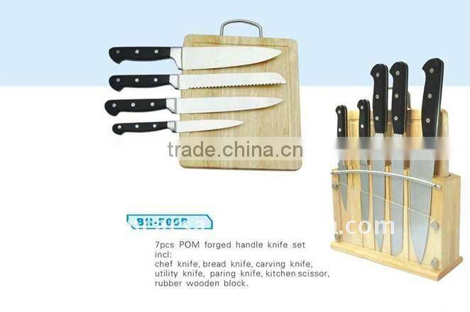 7pcs stainless steel kitchen knife set with block,funny kitchen set,knives