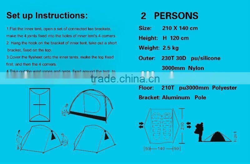 Urltra-light green aluminum frame tents for camp