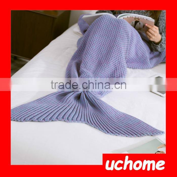 UCHOME Mixture Crocheted Thick Knited Mermaid Tail Blanket