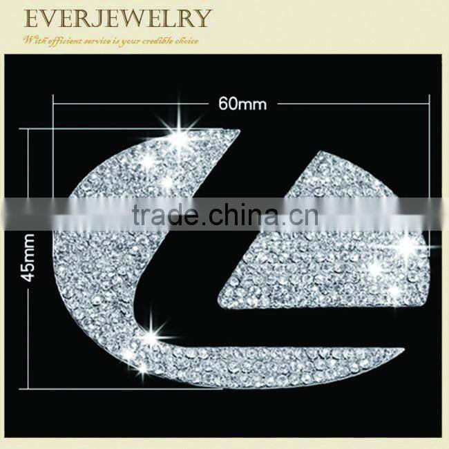 Hot sales and high grade rhinestone bling crystal car logo sticker decal design/AAA crystal car steering circle