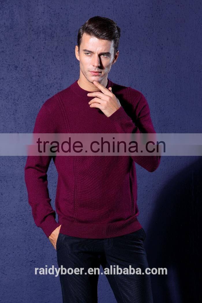 Raidy boer men's fine knit sweater with round neck