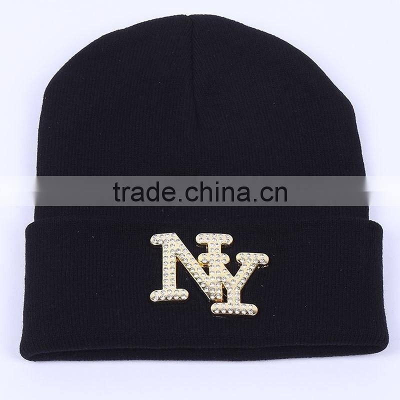Fashion Hot Drilling CC Winter Beanies With Rhinestone