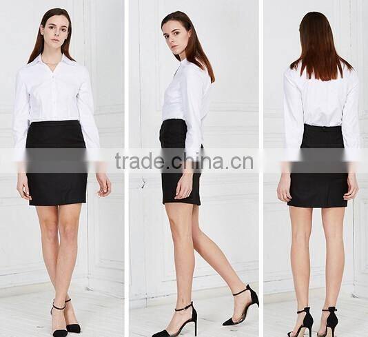 100% cotton long sleeve ladies office uniform shirts dress shirts slim fit shirts white shirts