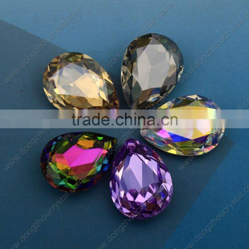 Drop Shape Light Topaz Crystal Fancy Stone for Jewels Dresses