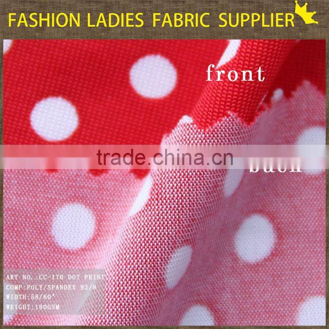 hot sales summer dot print fabric wholesale poly spadenx print fabric of shaoxing textile