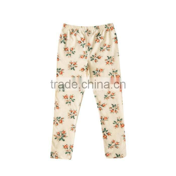 2017 New design Girl Clothing Spring Girl Floral Long Pants Cotton Trousers Autumn Leggings