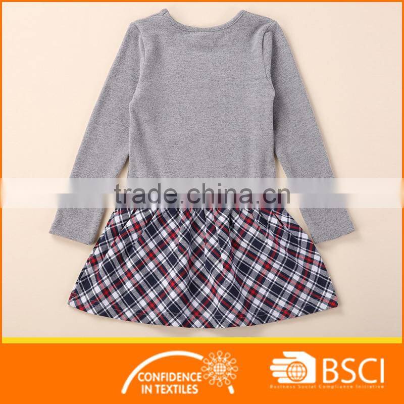 Fashion Child Girl Nice Sweater &Check Dress