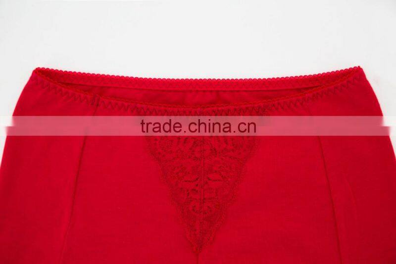 Best Quality Red 95% Cotton 5% Spandex with Lace Custom Sexy Fancy Woman Underwear