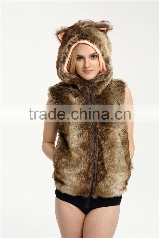 Custom Latest Design Winter Sexy Women Faux Fur coat