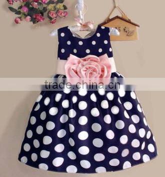 2016 wholesale baby girls summer dot dress
