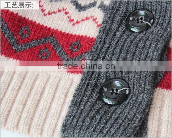 Korean style reindeer patterns baby wool sweater cardigan