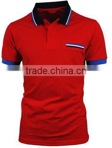 custom logo brand different color collar and cuff polo shirt