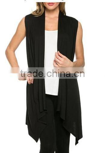 Cheap China Wholesale Clothing Women's Draped Open Front Jersey Knit Vest