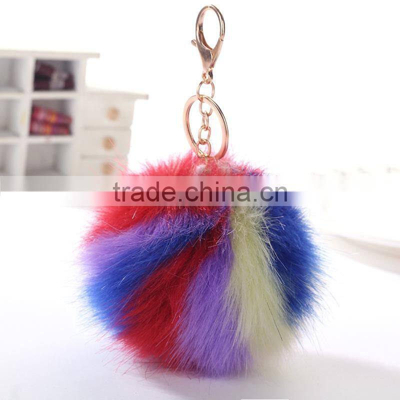 Fashion Tassel Pom Pom fur ball keychain Wholesale fur pompoms Tassel bag charm 114A