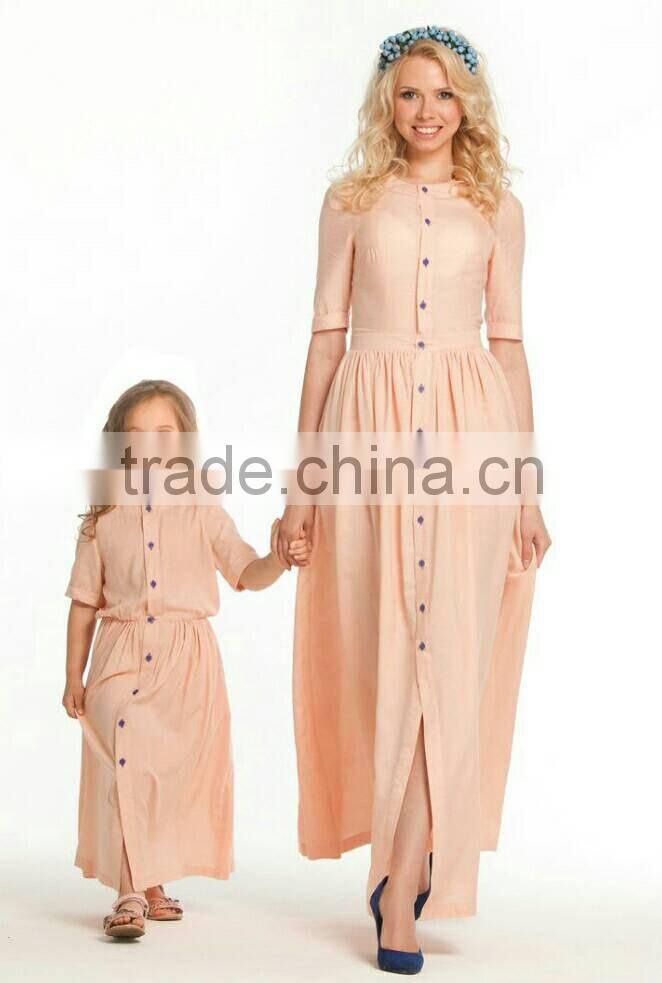 Maxi Dresses Long Button Down Dress Shirt Dresses Women Lady For Mother And Daughter