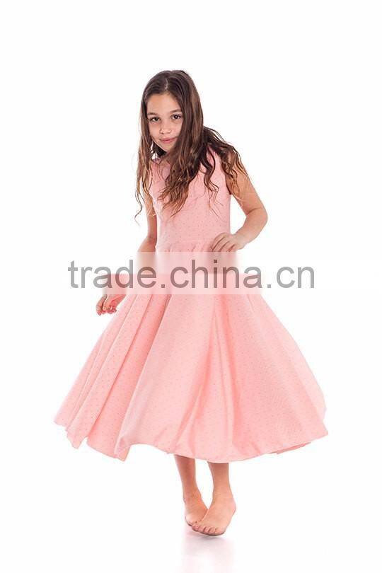 high quality 100% cotton girl dress of 9 years old 2017